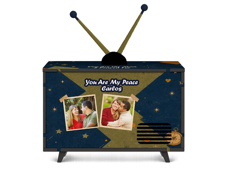 Adventure Awaits Mini TV design, back view