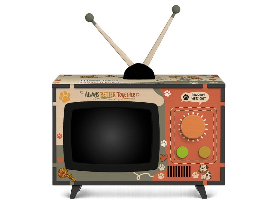 Puppy Love Mini TV design, front view