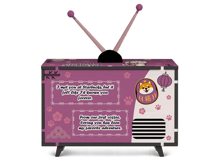 Lucky & Love Mini TV design, back view