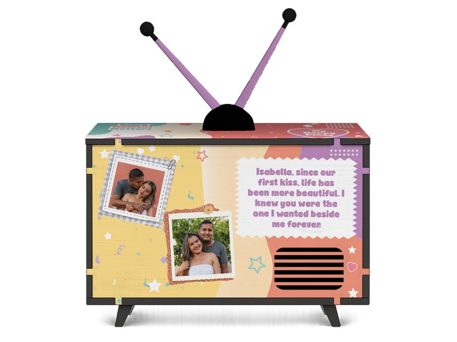 Color Pop Mini TV design, back view