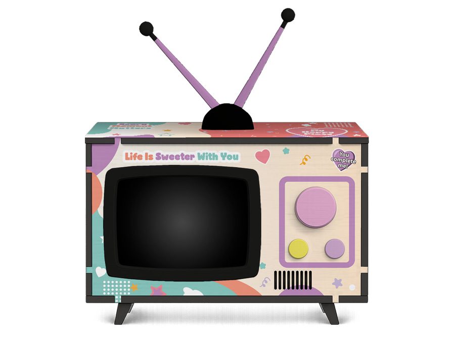 Color Pop Mini TV design, front view