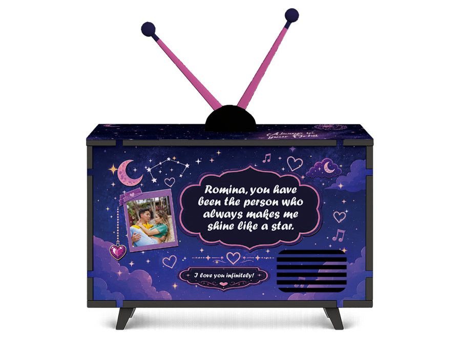 Cosmic Kiss Mini TV design, back view