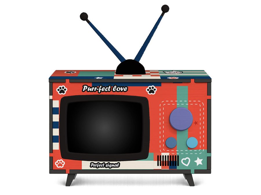 Cat Lover Mini TV design, front view