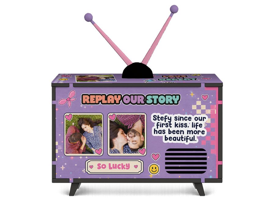 Kawaii Cute Mini TV design, back view