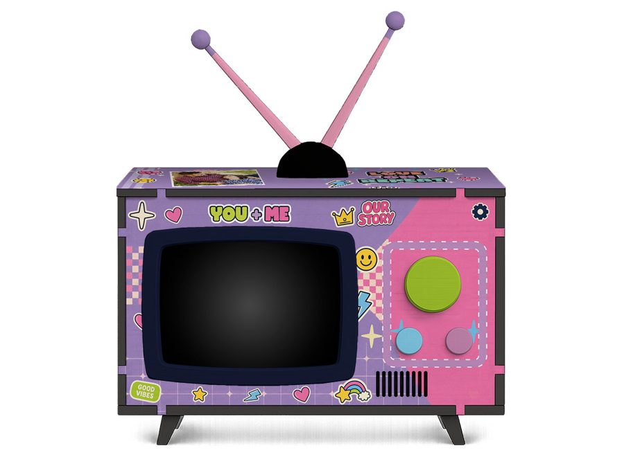 Kawaii Cute Mini TV design, front view