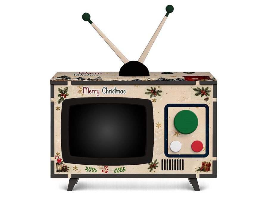 Cozy Christmas Mini TV design, front view