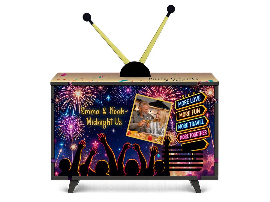 Happy New Year Mini TV design, back view