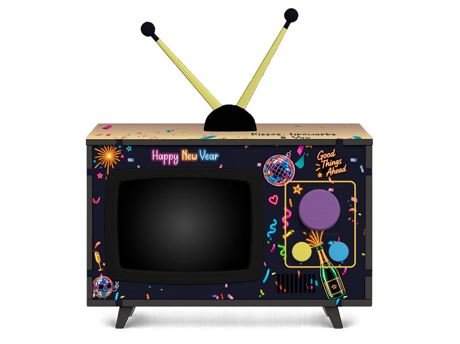 Happy New Year Mini TV design, front view