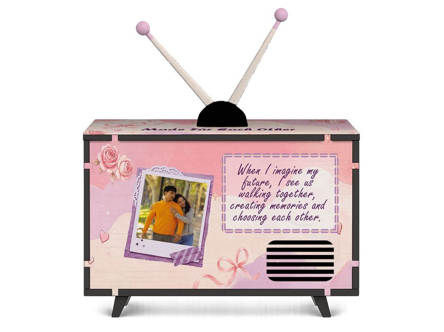 Lovebirds Mini TV design, back view