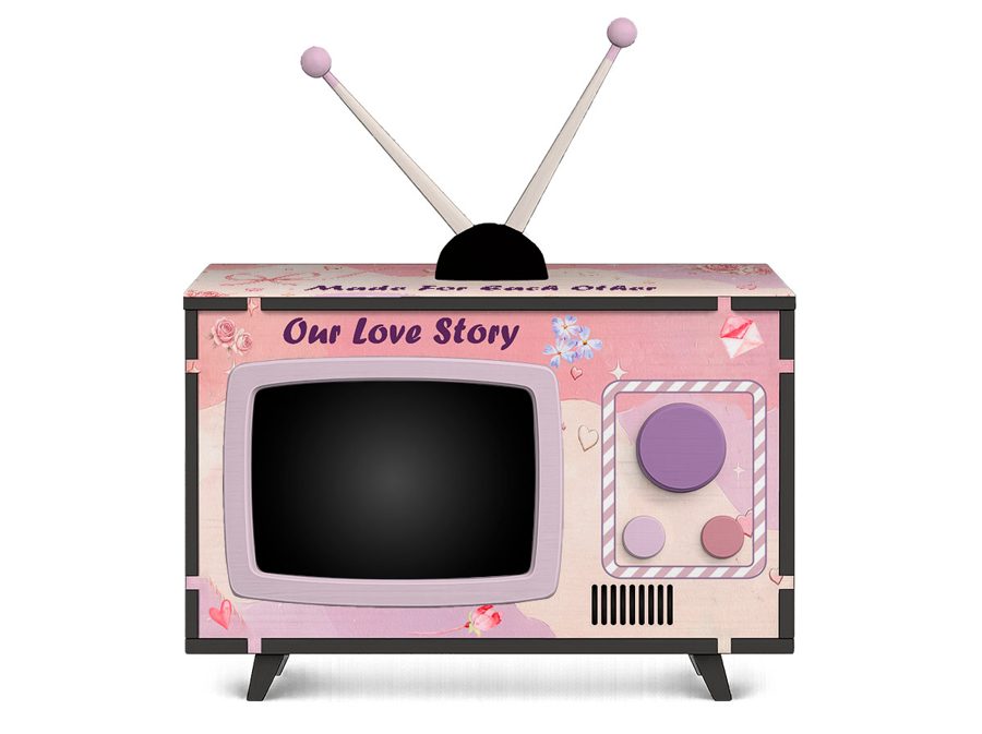 Lovebirds Mini TV design, front view