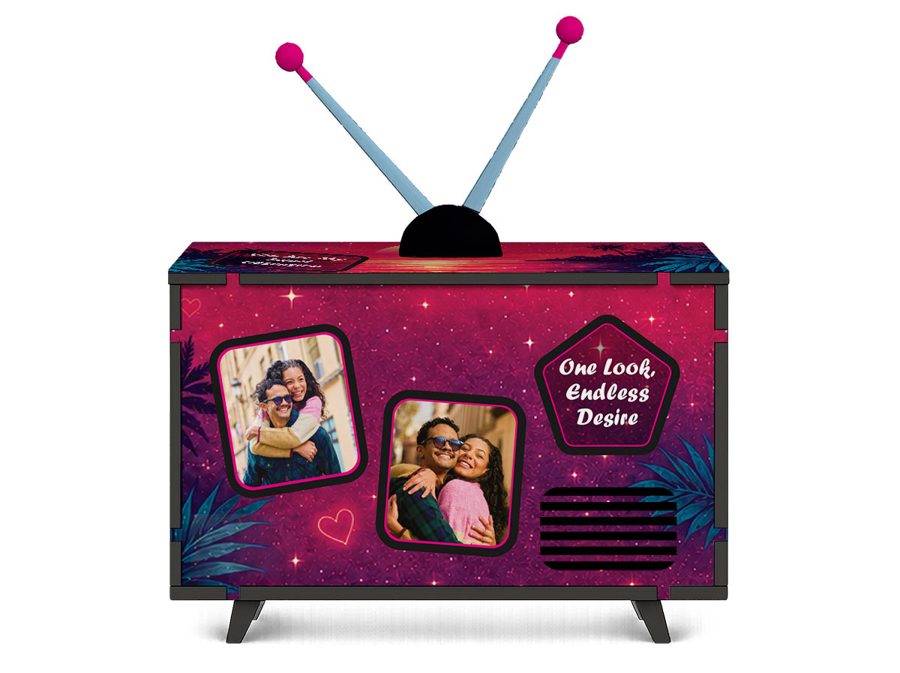 Neon Beach Mini TV design, back view