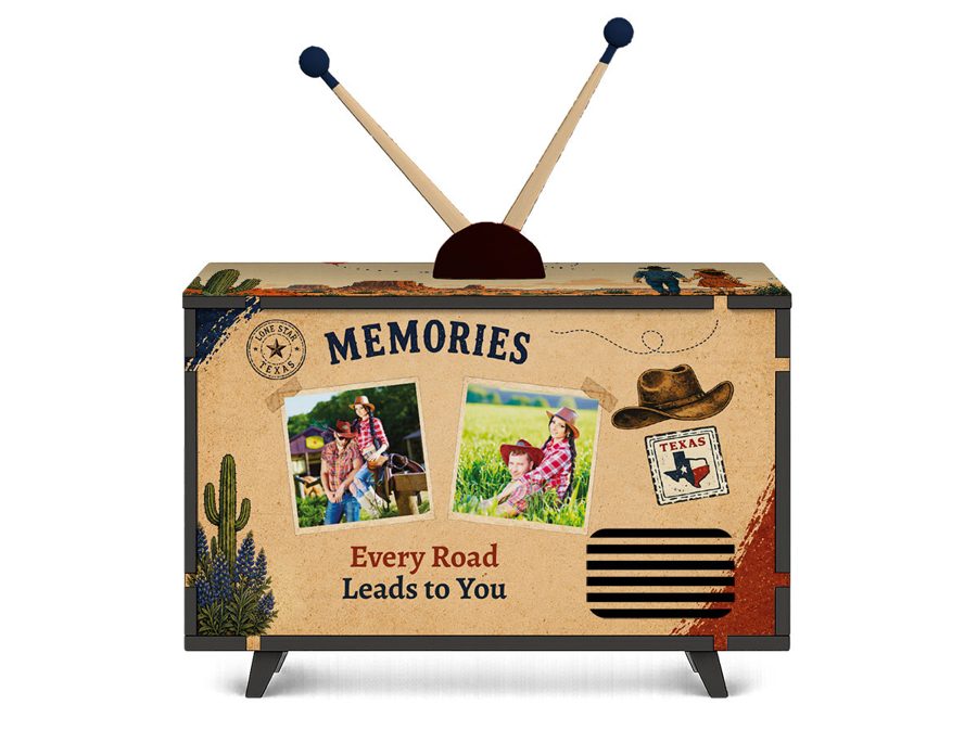 Made in Texas Mini TV design, back view