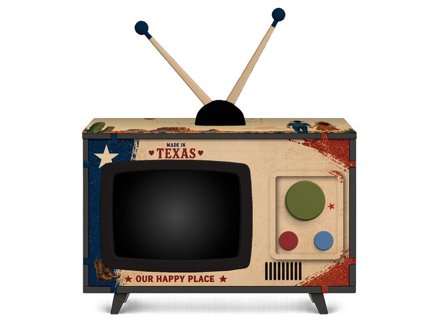 Made in Texas Mini TV design, front view